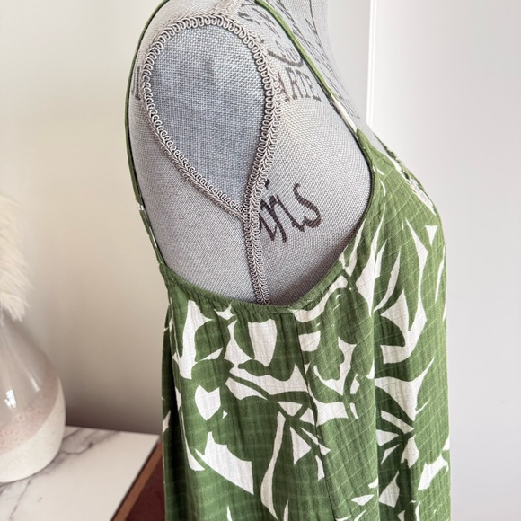 Sea Level Swim Australia Women’s Retreat Green and White Leaf Pattern Sun Dress - Picture 5 of 10